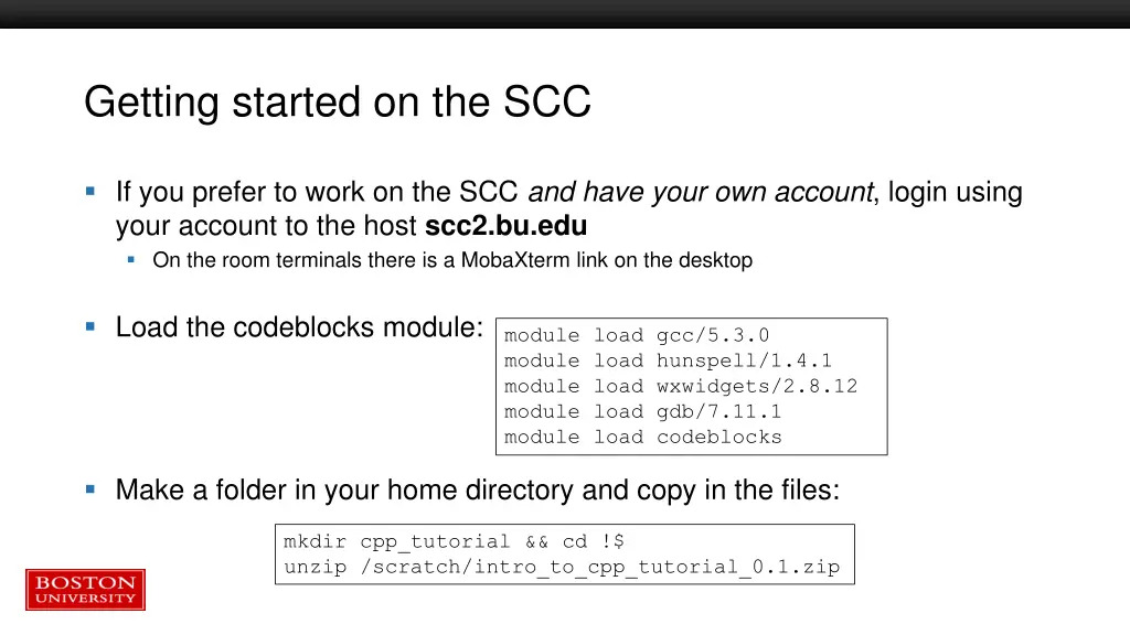 getting started on the scc