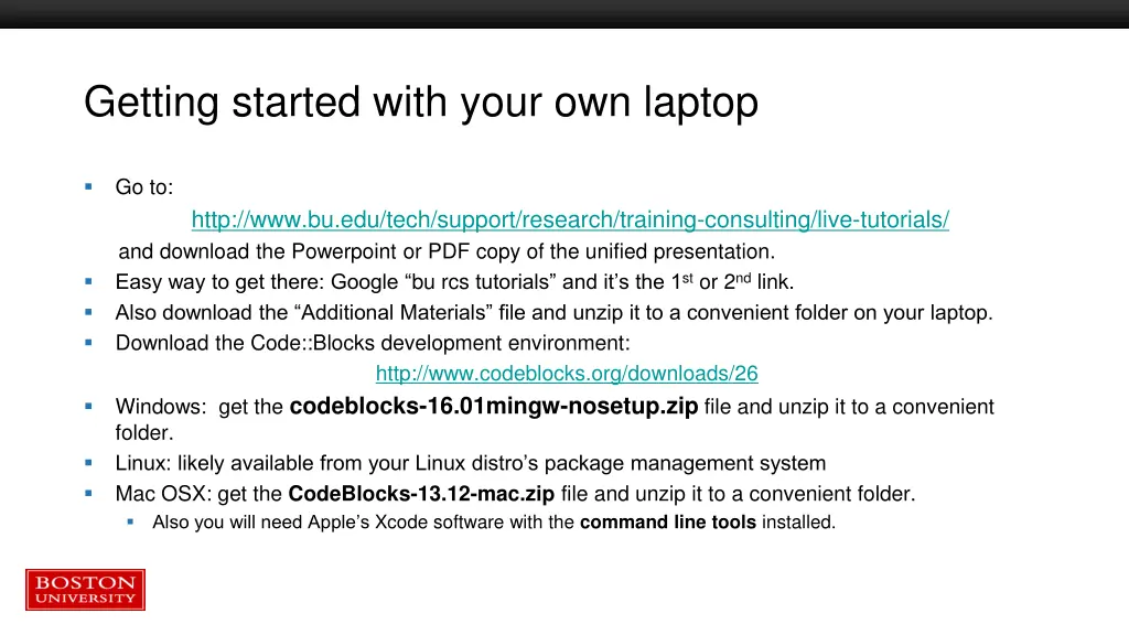 getting started with your own laptop