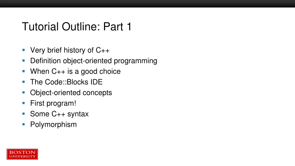 tutorial outline part 1