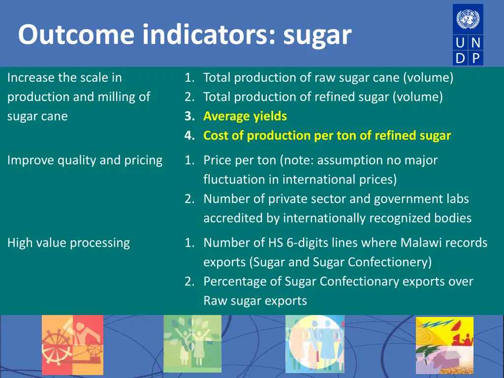 outcome indicators sugar