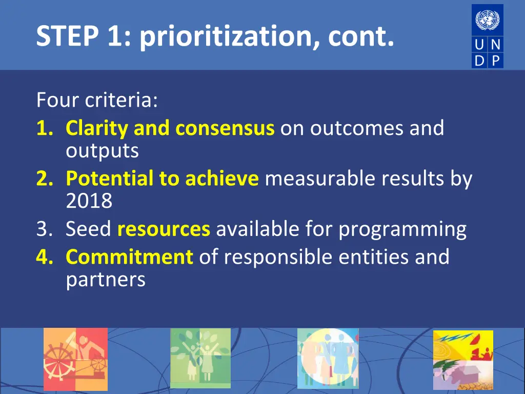 step 1 prioritization cont