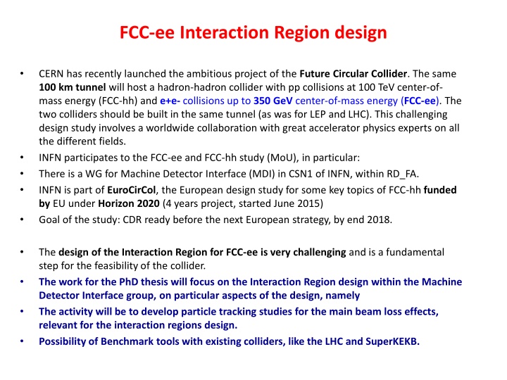 fcc ee interaction region design
