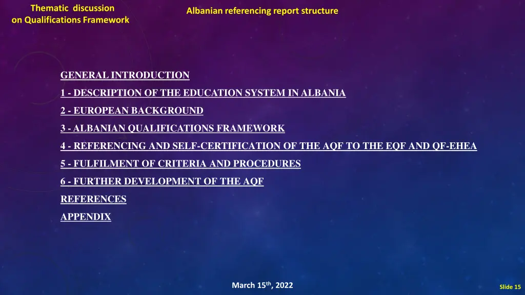 thematic discussion on qualifications framework 12