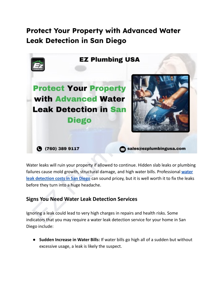 protect your property with advanced water leak
