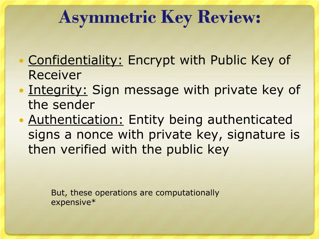 asymmetric key review