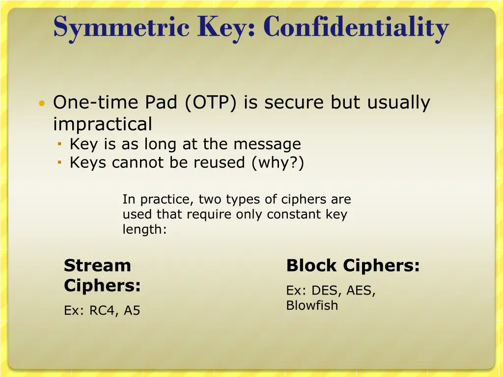 symmetric key confidentiality 1