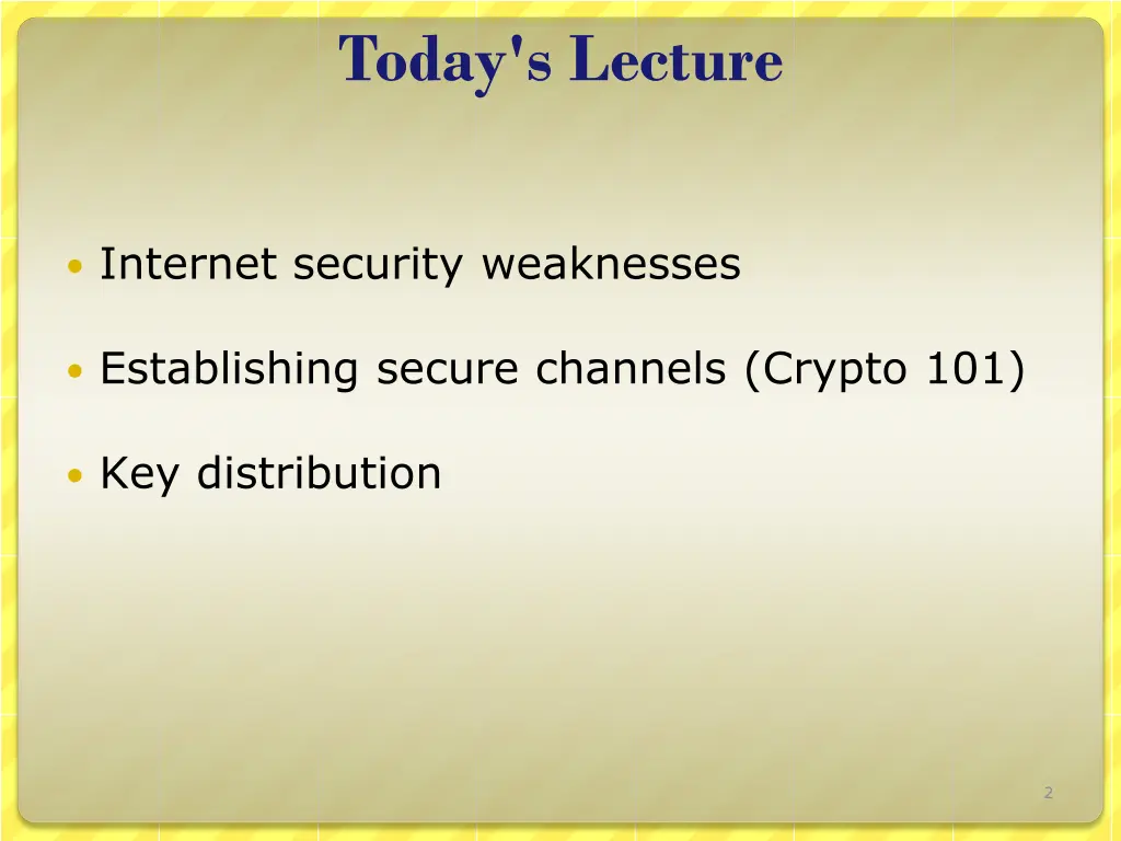 today s lecture