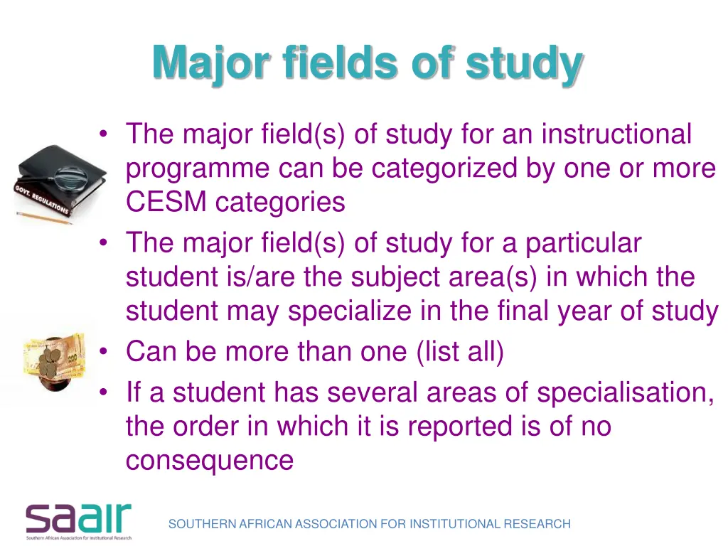 major fields of study