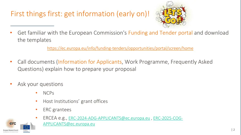 first things first get information early on