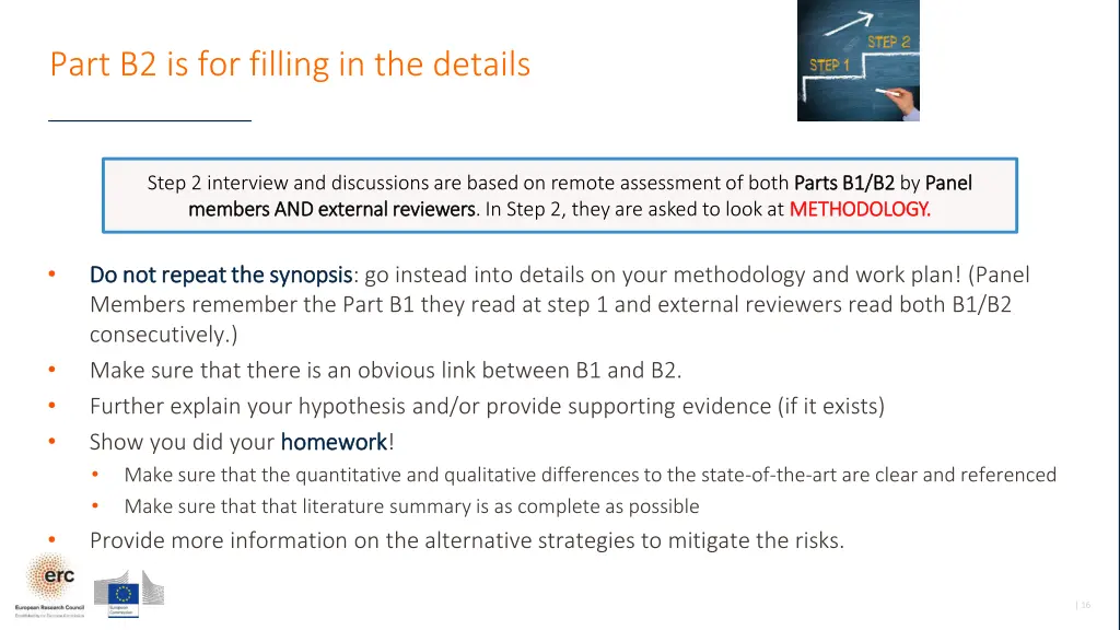 part b2 is for filling in the details