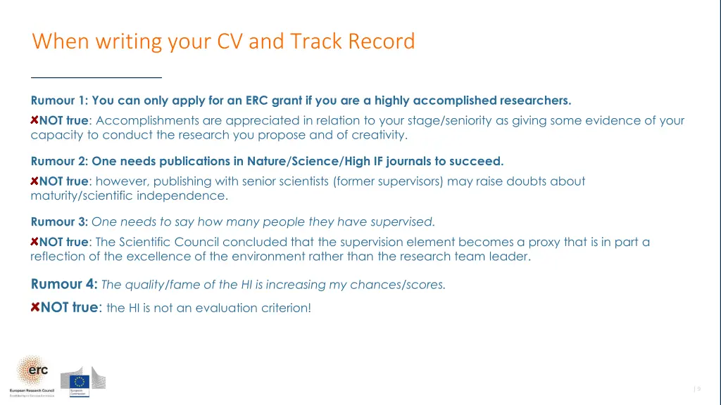 when writing your cv and track record 1