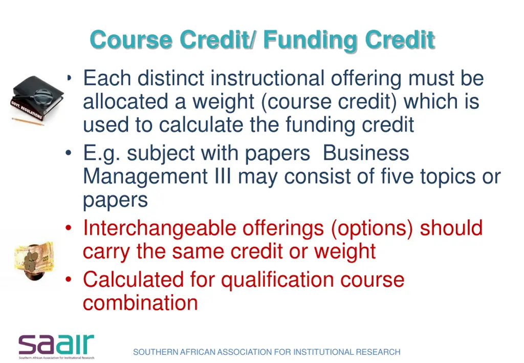 course credit funding credit