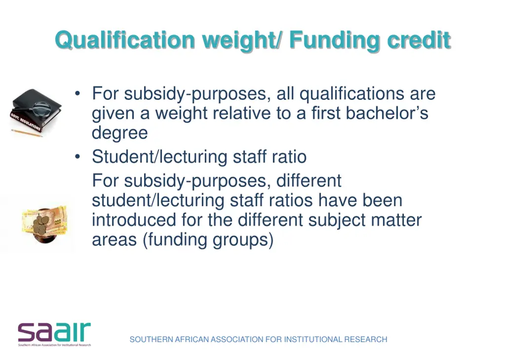 qualification weight funding credit