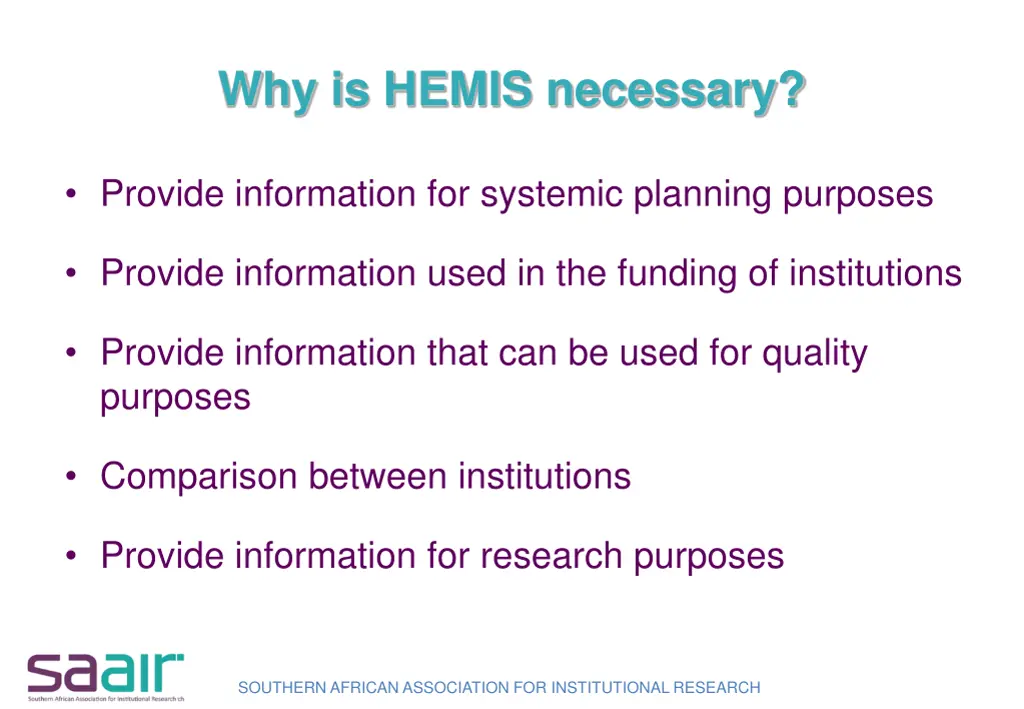 why is hemis necessary