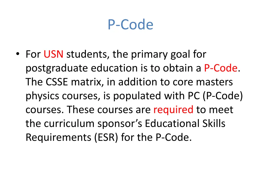 p code