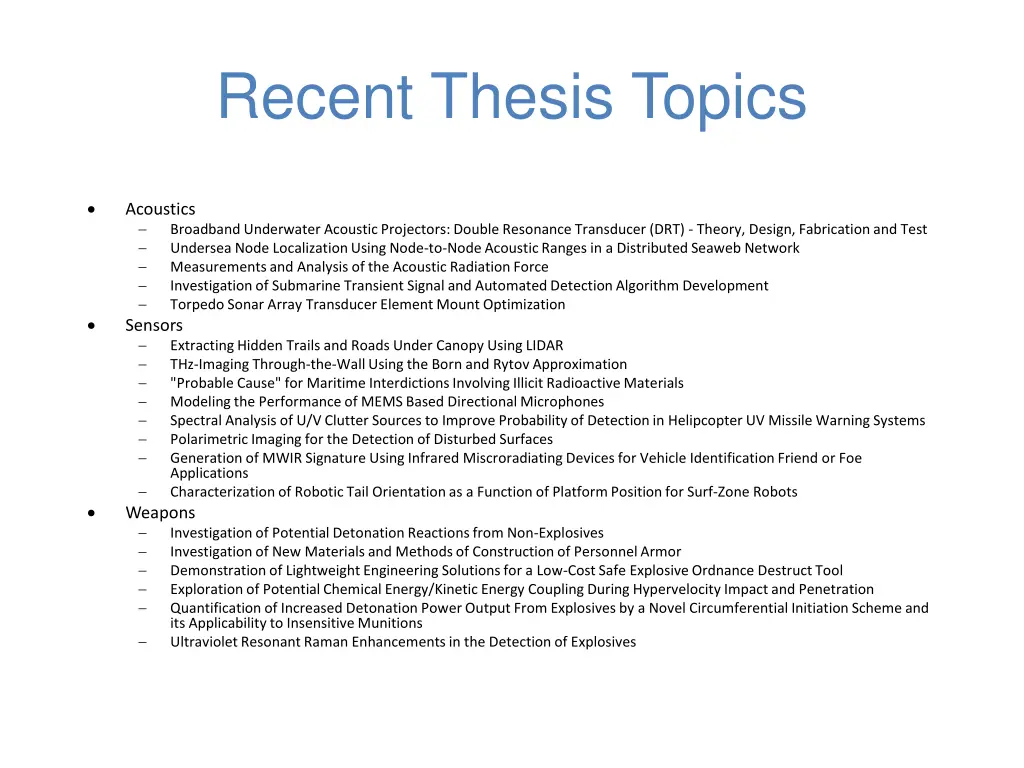 recent thesis topics