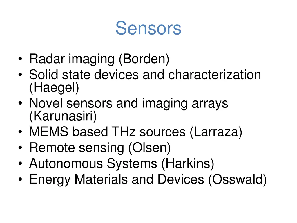 sensors