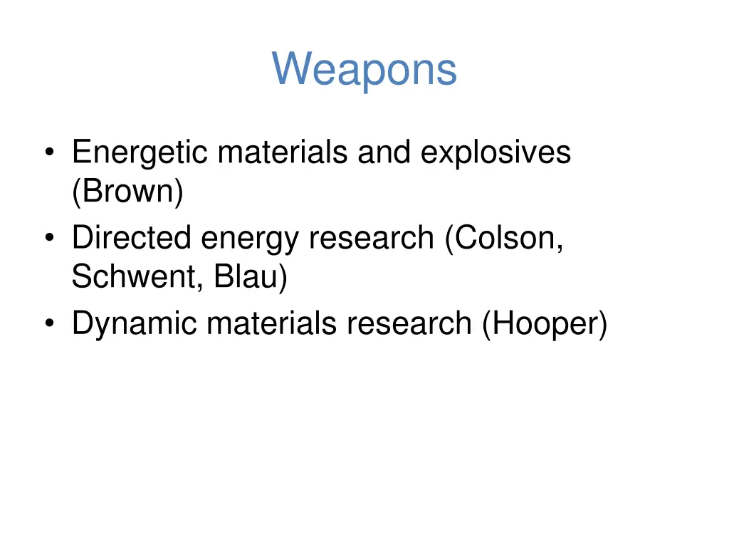 weapons