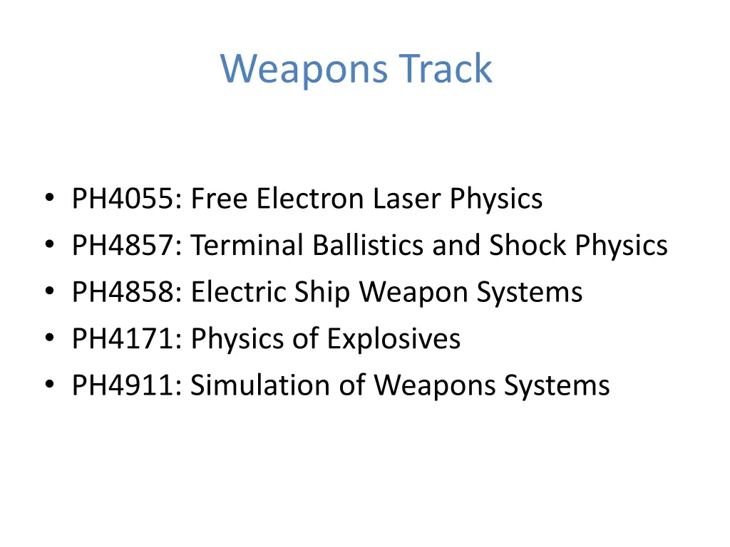weapons track