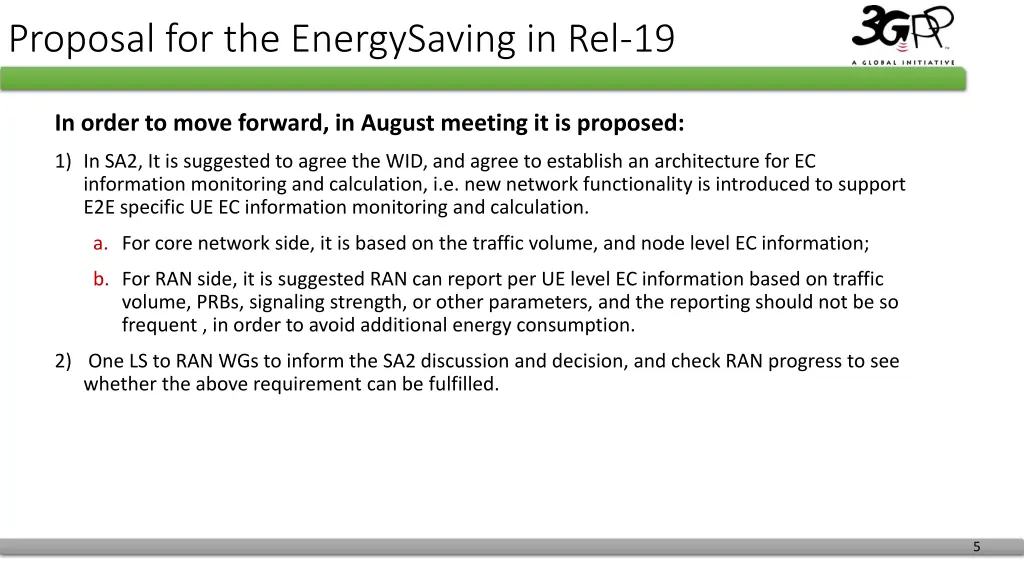 proposal for the energysaving in rel 19