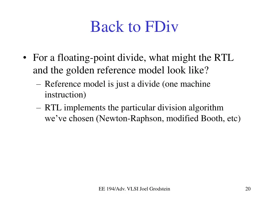 back to fdiv