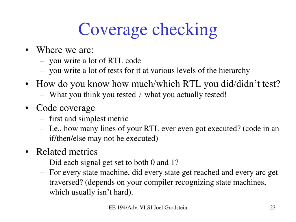 coverage checking