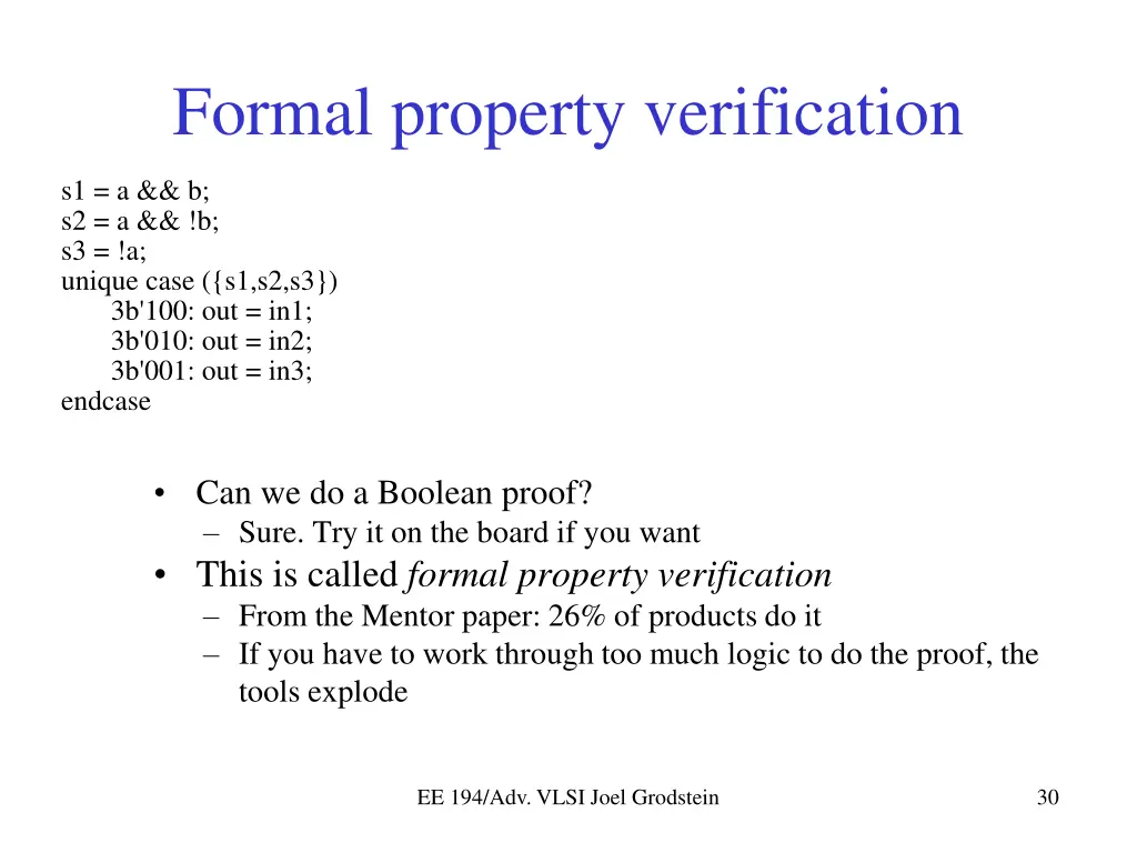 formal property verification