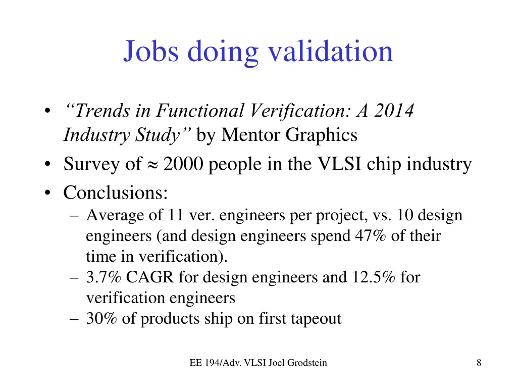 jobs doing validation