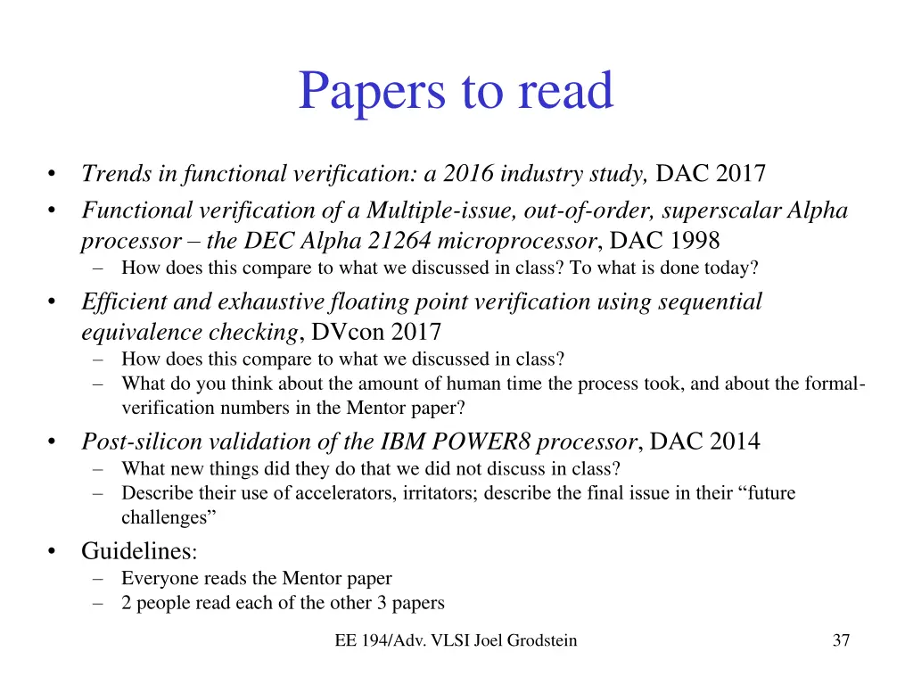 papers to read