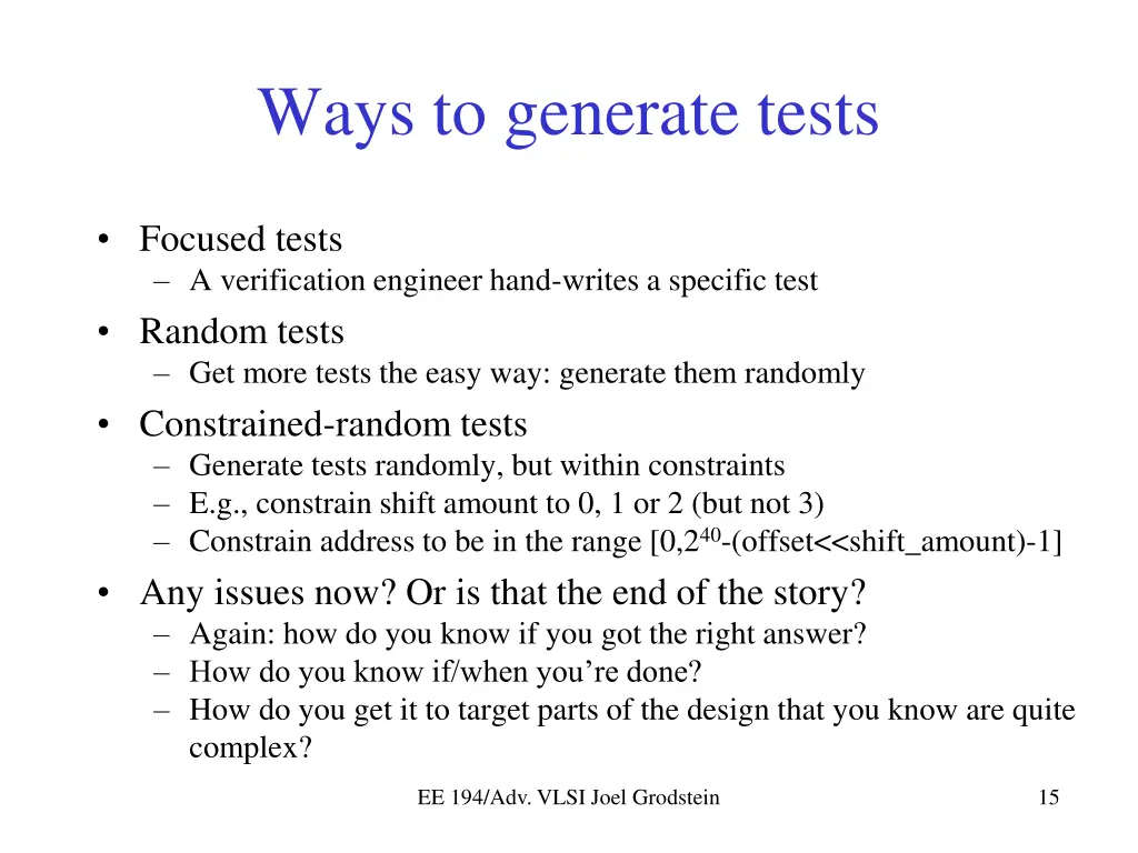 ways to generate tests 2
