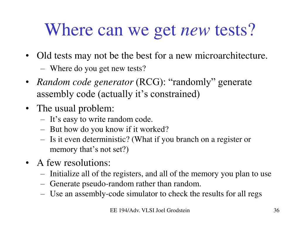 where can we get new tests