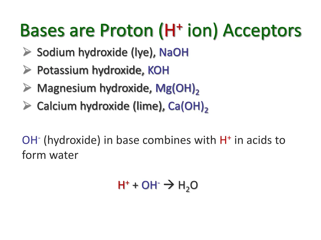 bases are proton h ion acceptors sodium hydroxide