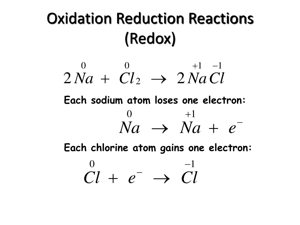 oxidation reduction reactions redox