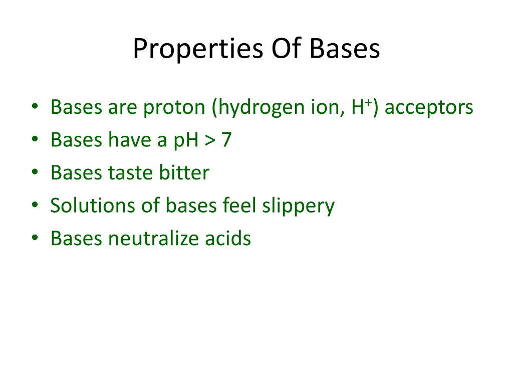 properties of bases