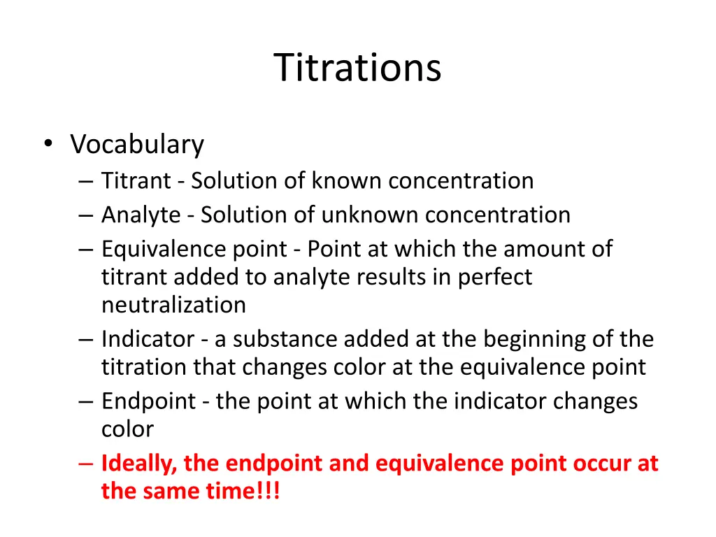 titrations