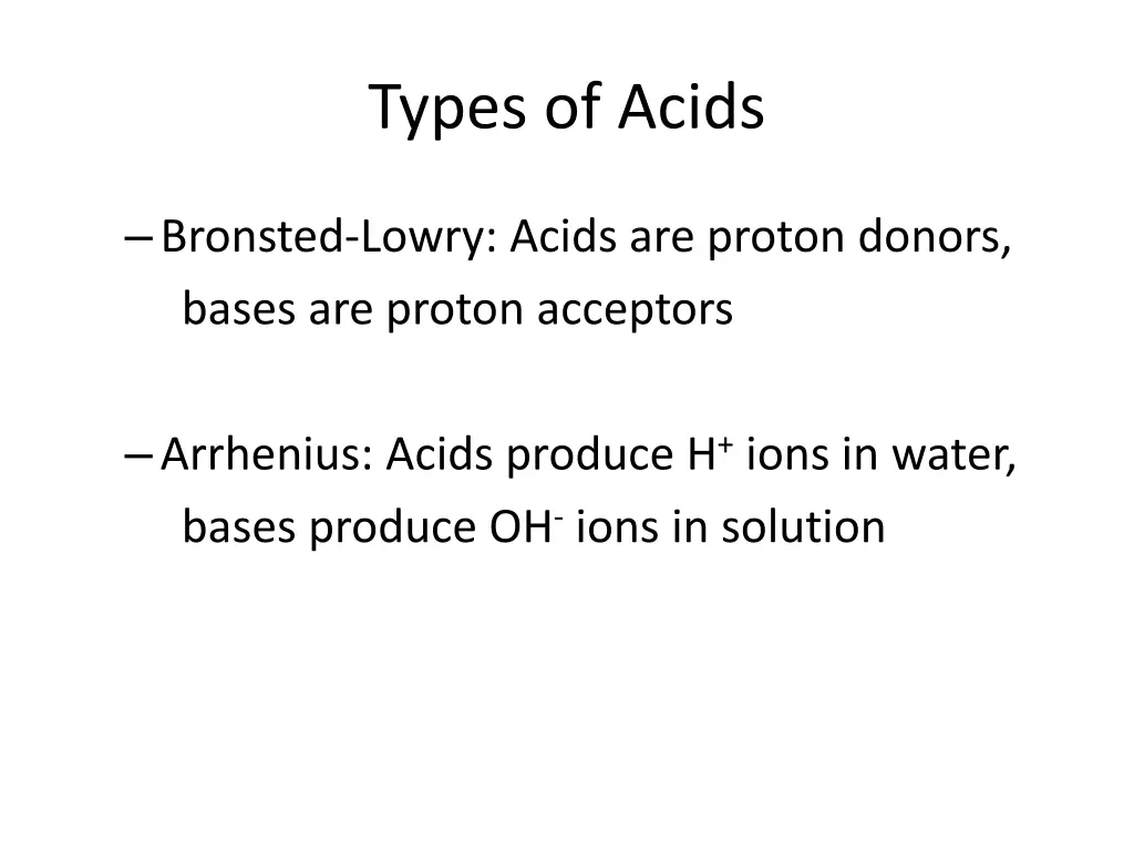 types of acids