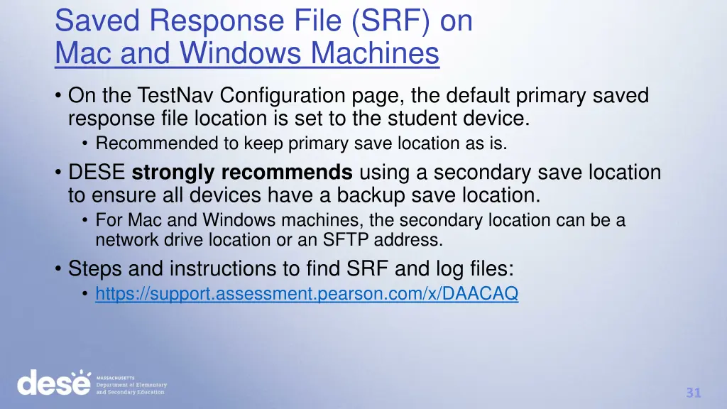 saved response file srf on mac and windows