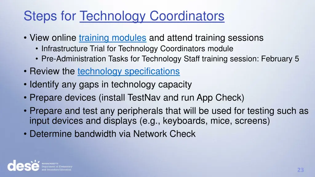 steps for technology coordinators