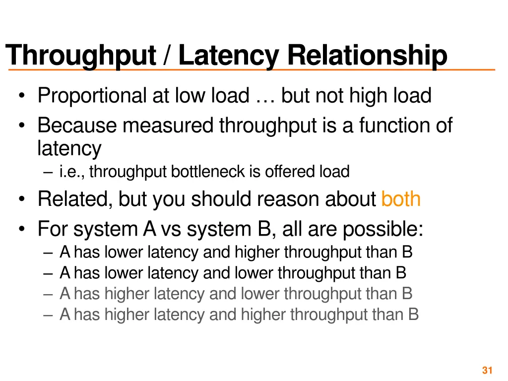 throughput latency relationship