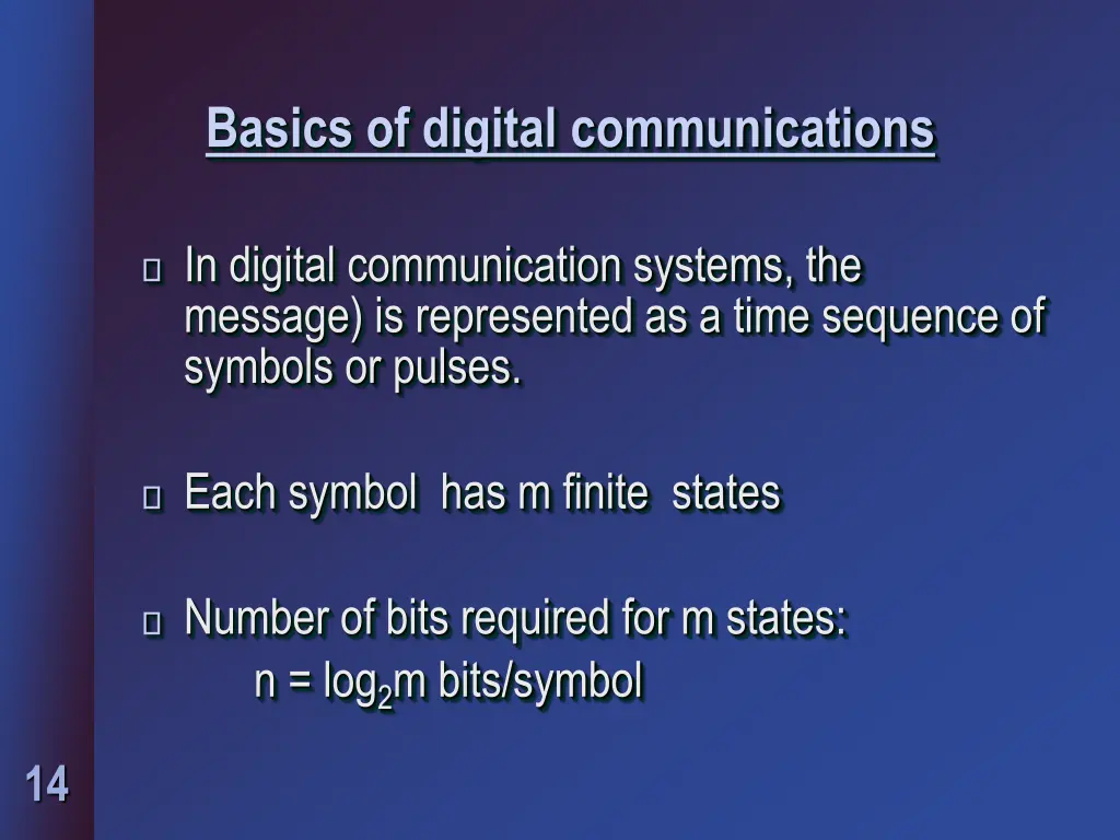 basics of digital communications