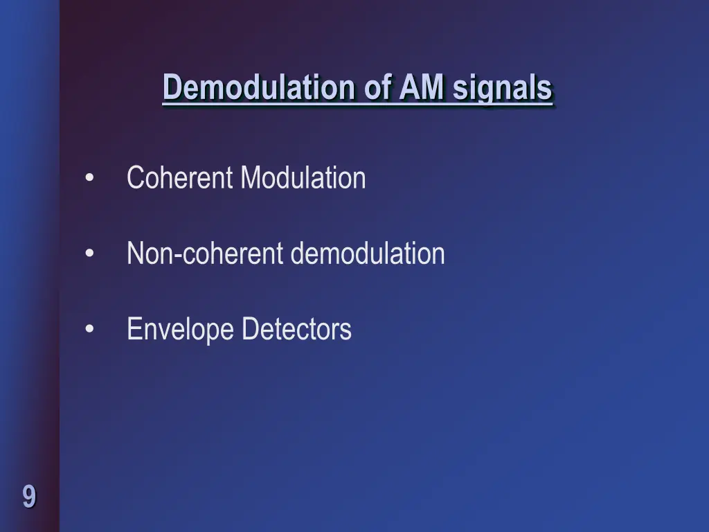 demodulation of am signals