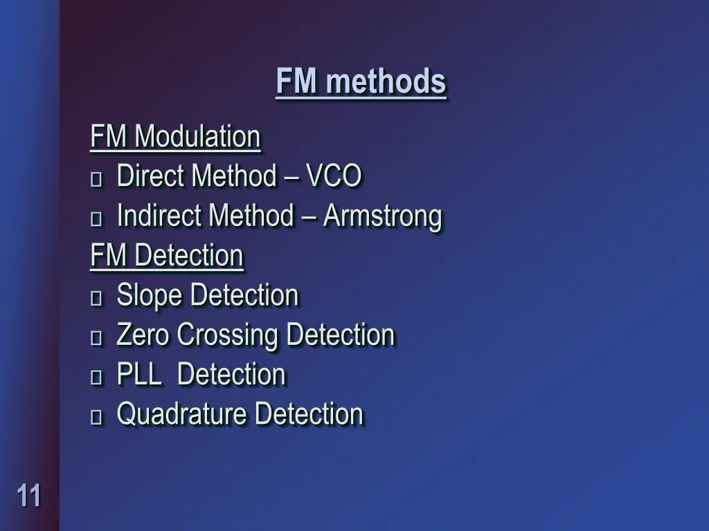 fm methods