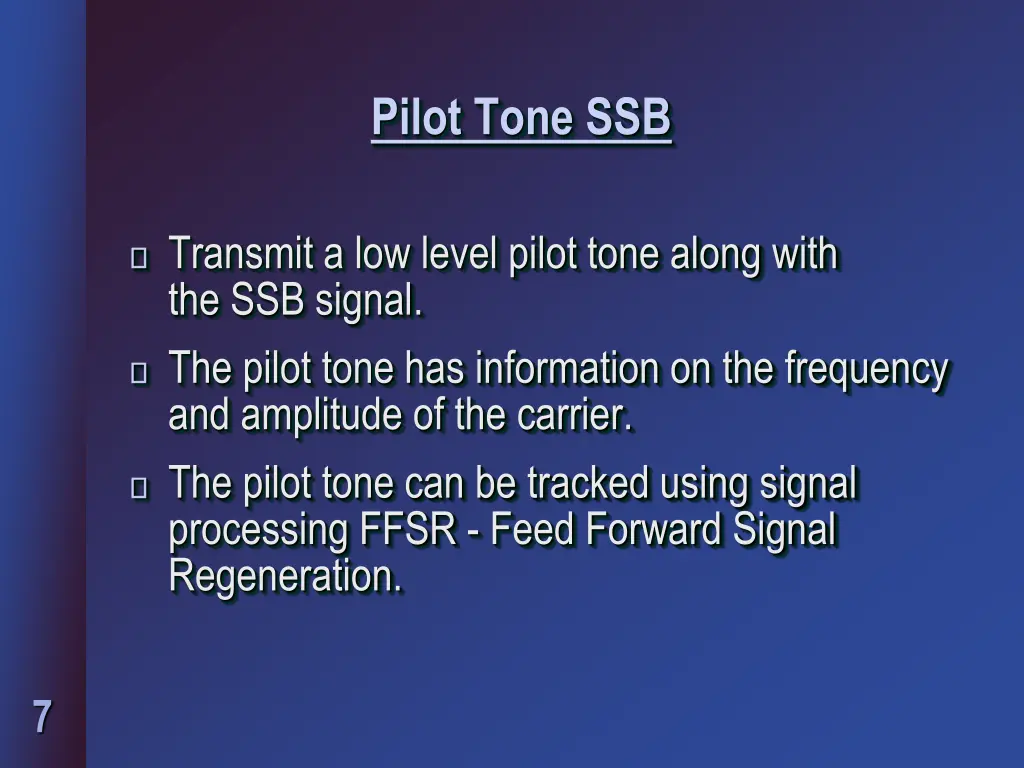 pilot tone ssb