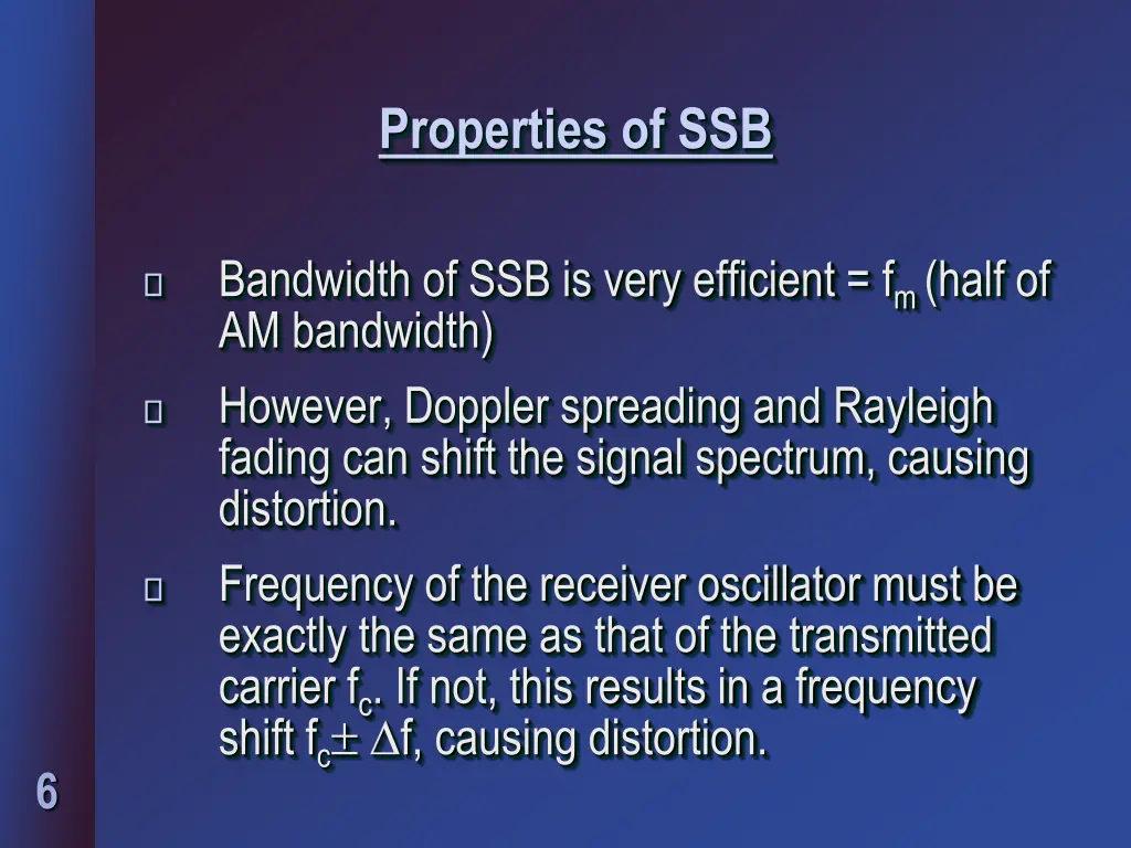 properties of ssb