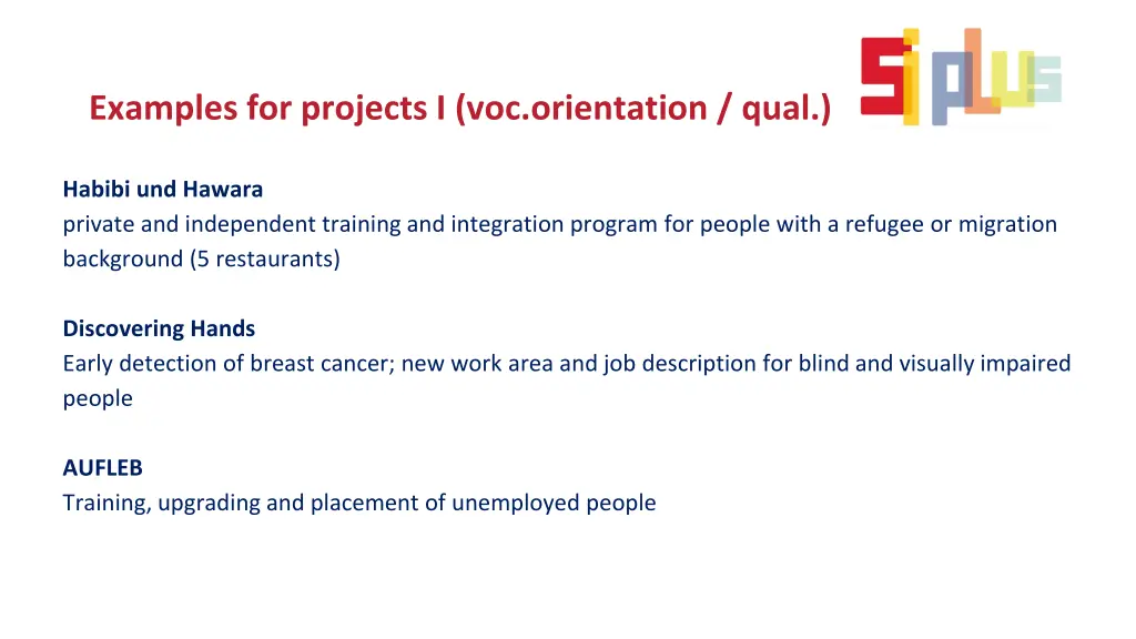 examples for projects i voc orientation qual