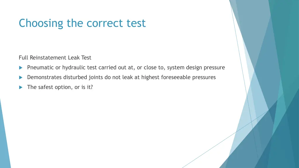 choosing the correct test