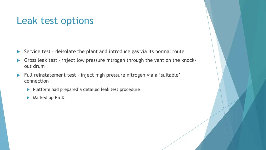 leak test options