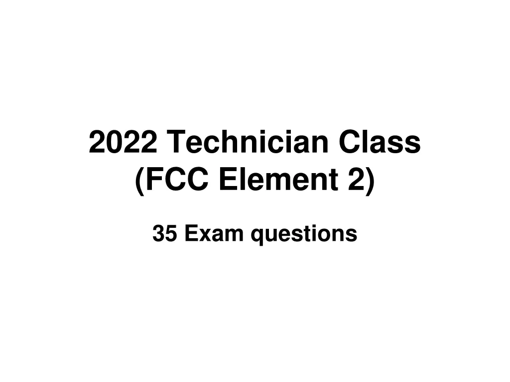 2022 technician class fcc element 2