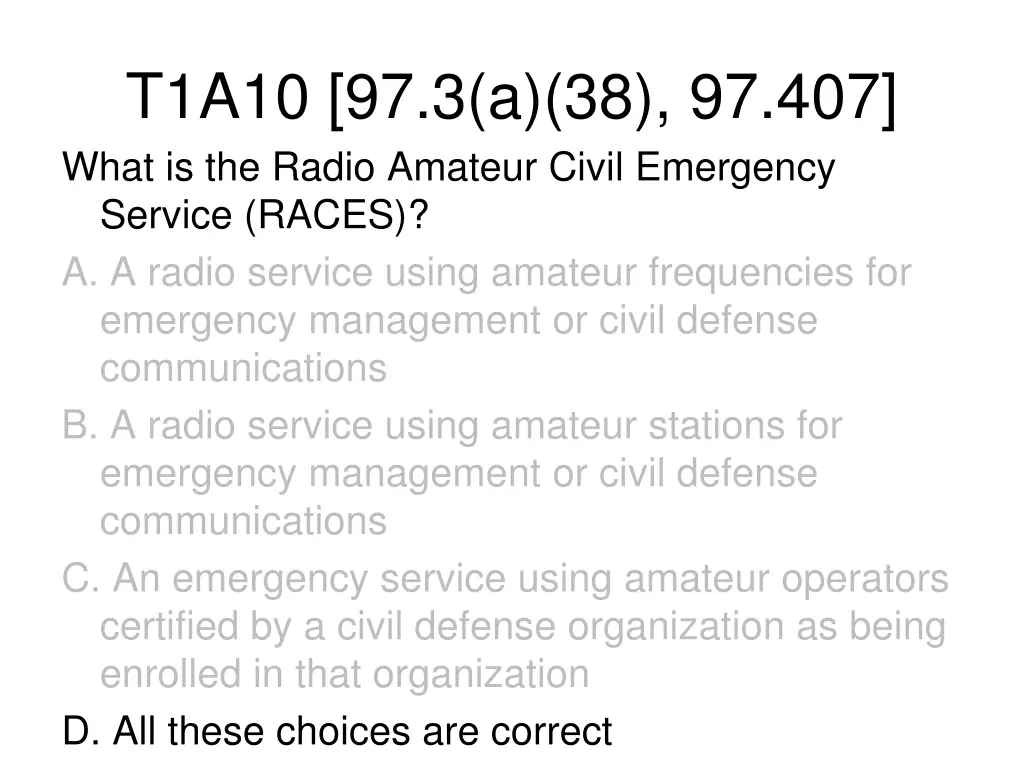 t1a10 97 3 a 38 97 407 what is the radio amateur 1