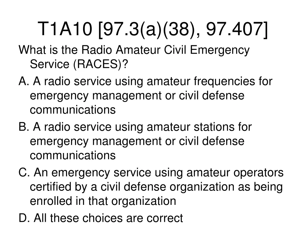 t1a10 97 3 a 38 97 407 what is the radio amateur